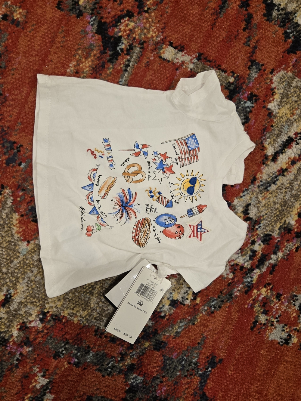 Ralph Lauren Baby Graphic Tee with Patriotic Icons